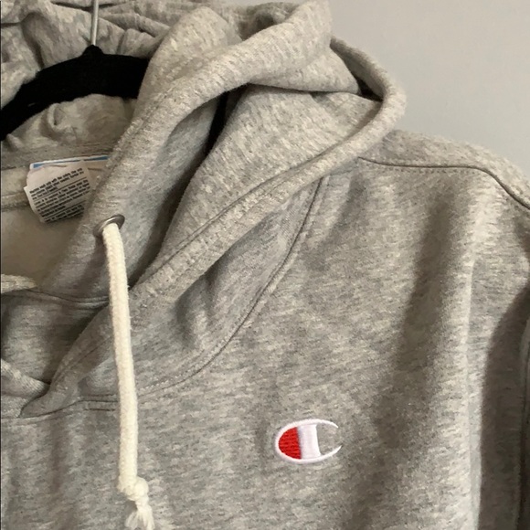 Double hooded grey Champion hoodie - Picture 2 of 5